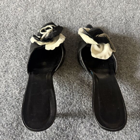 ZALO Floral Slip-On Pointed Toe Kitten Heel Leather Upper 8.5M Rose Appliqués - Picture 4 of 7